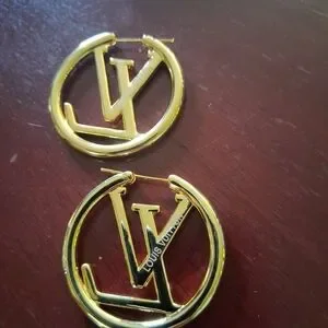 Gold LV Hoop Earrings